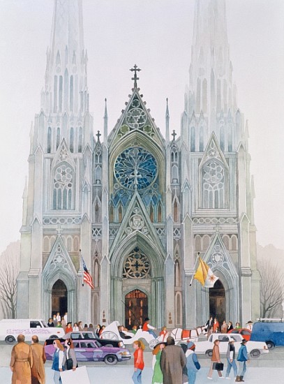 St. Patrick''s Cathedral, New York, 1990 (w/c on paper)  de Myung-Bo  Sim