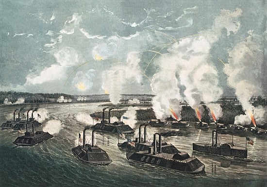 Bombardment and Capture of Island No.10 on the Mississippi River, 7th April 1862 de N. Currier