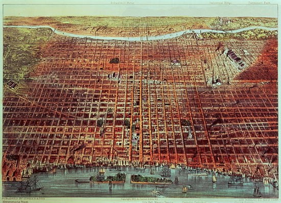 General View of Philadelphia de N. Currier
