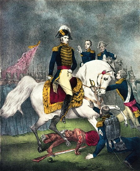 General William H. Harrison (1773-1841) at the Battle of Tippecanoe de N. Currier