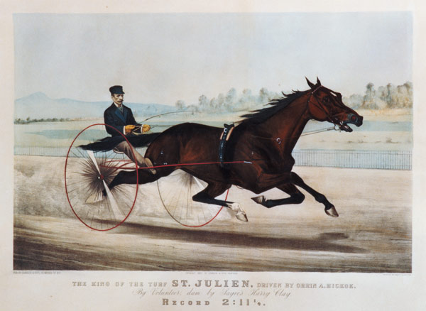 The King of the Turf, ''St. Julien'', driven by Orrin A. Hickok, 1880 de N. Currier