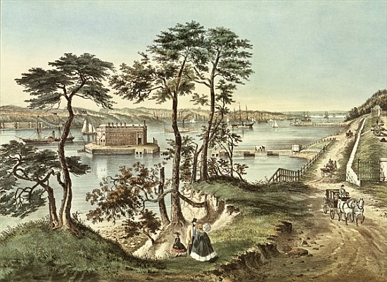 Staten Island and the Narrows from Fort Hamilton de N. Currier