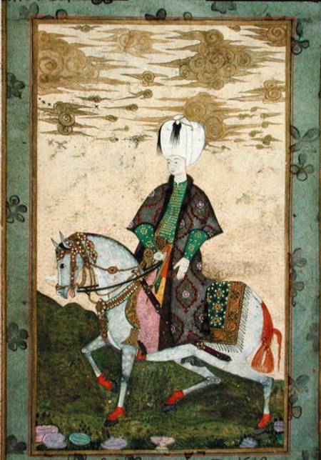 Equestrian portrait of Sultan Osman II (1603-22) de Nakshi