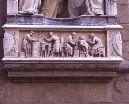 Relief depicting artists and craftsmen at work, from the base of the niche depicting the Quattro Cor de Nanni  di Banco