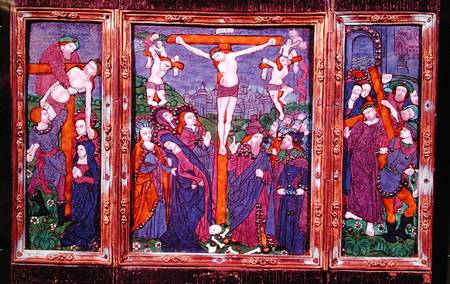 Triptych depicting the Crucifixion, Limousin de Nardon Penicaud