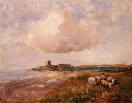 Irish Coastal View with Boy and Cattle de Nathaniel Hone