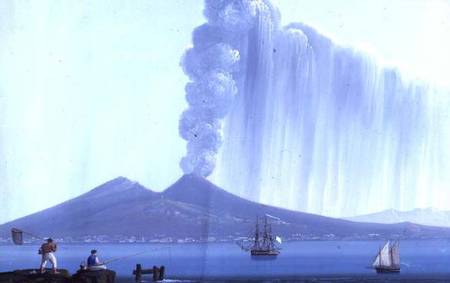 Naples: Vesuvius erupting de Neapolitan School