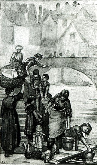 Fetching Water from the River from ''London Street Arabs'' Dorothy Tennant de nee Tennant Stanley Dorothy