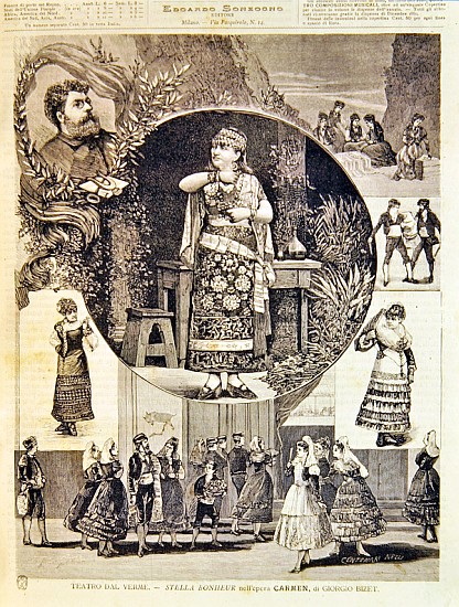 Programme for an Italian production of the opera ''Carmen'', Georges Bizet (1838-75) 1880 de Nelli Centenari