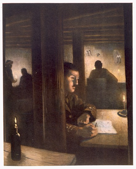 Inside Brigade Headquarters, from British Artists at the Front, Continuation of The Western Front de Christopher R.W. Nevinson