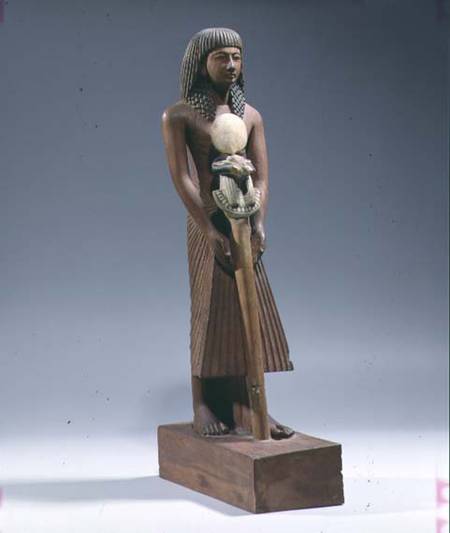 Standard bearer with a ram-headed standard de New Kingdom Egyptian