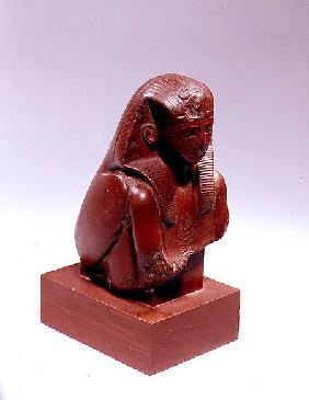 Statue of a Pharaoh in the guise of a falcon, possibly Tuthmosis III of Amenophis II