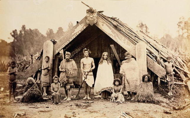 Maori Family, New Zealand, c.1880s (albumen print) de New Zealander Photographer (19th century)