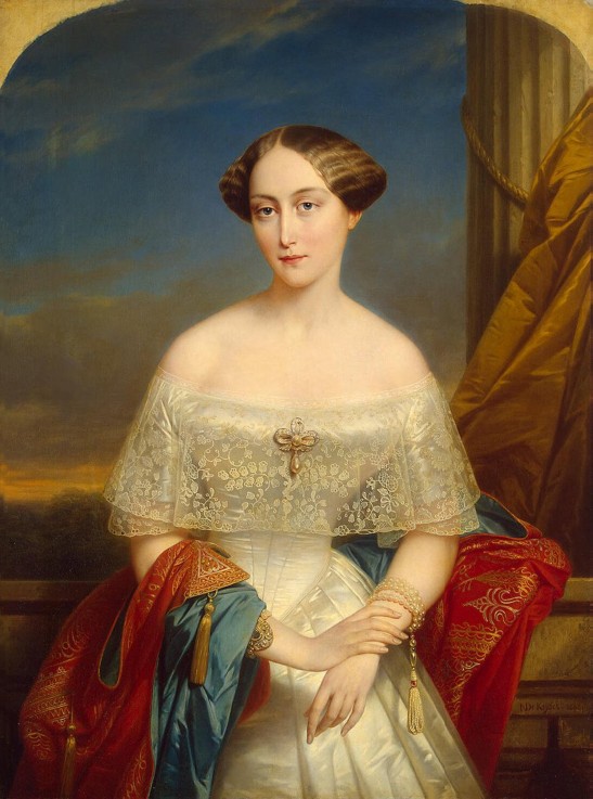 Portrait of Grand Duchess Olga Nikolaevna of Russia (1822-1892), Queen of Württemberg de Nicaise de Keyser