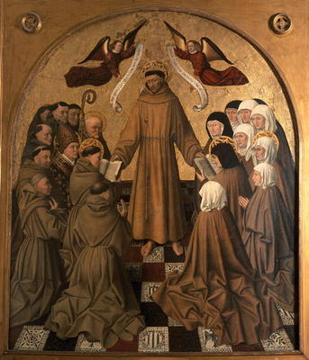 St. Francis Giving the Rule to his Disciples, panel from the Pala di Rocca (tempera & gold leaf on p de Niccolo Antonio Colantonio