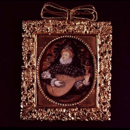 Queen Elizabeth I playing the lute (miniature) de Nicholas Hilliard