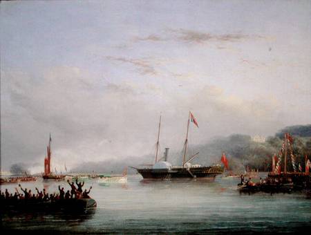 The First Victoria And Albert Yacht off Plymouth de Nicholas Matthews Condy