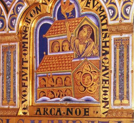 Noah and the Ark, detail of one of the 51 panels of the Verduner Altar de Nicholas of Verdun