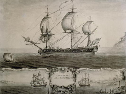 Views of the Blandford Frigate on the Passage to the West Indies and Trading on the Coast of Africa, de Nicholas Pocock