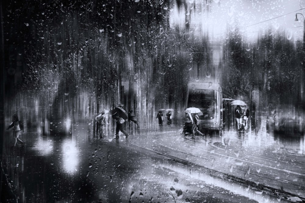 Viale Trastevere in the rain - Rome de Nicodemo Quaglia