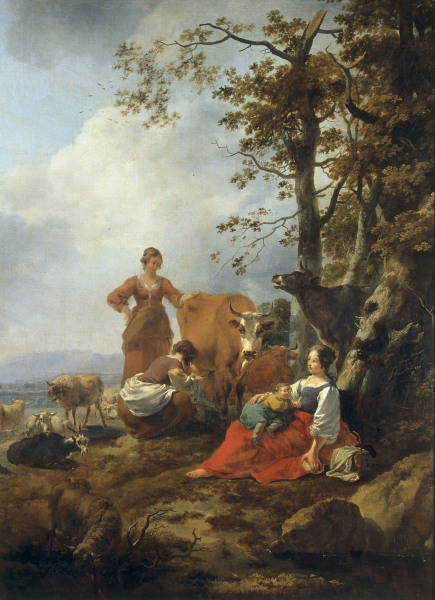 N.Berchem /Landscape w.Herdswomen/ Paint de Nicolaes Berchem