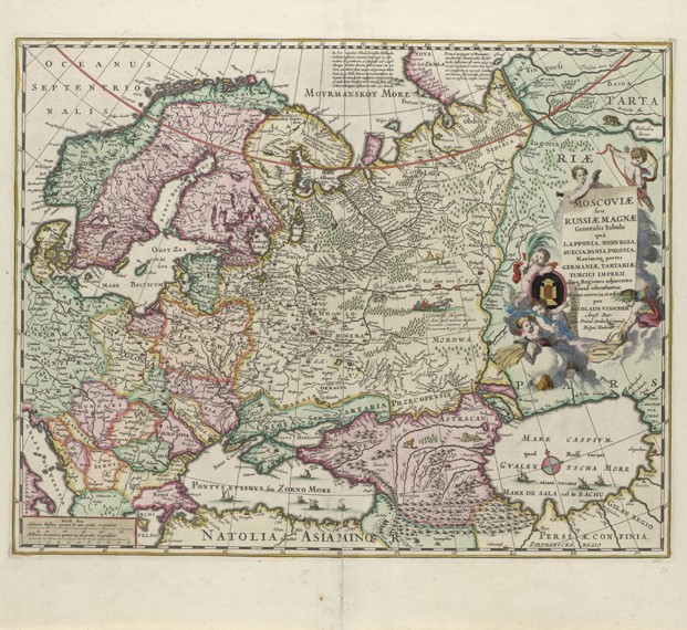 Map of Russia de Nicolaes Visscher
