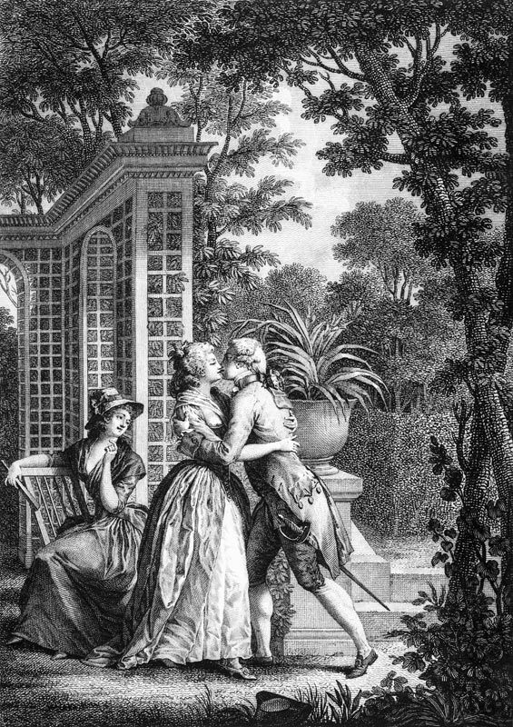 The First Kiss of Love, illustration from ''La Nouvelle Heloise'' by Jean-Jacques Rousseau (1712-78) de Nicolas André Monsiau