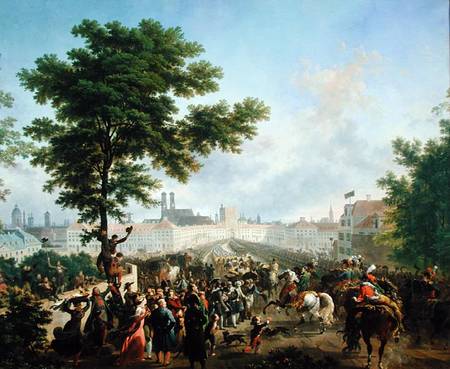 The Entry of Napoleon Bonaparte (1769-1821) and the French Army into Munich, 24th October 1805 de Nicolas Antoine Taunay
