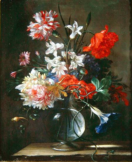 Flowers in a Glass Vase de Nicolas Baudesson