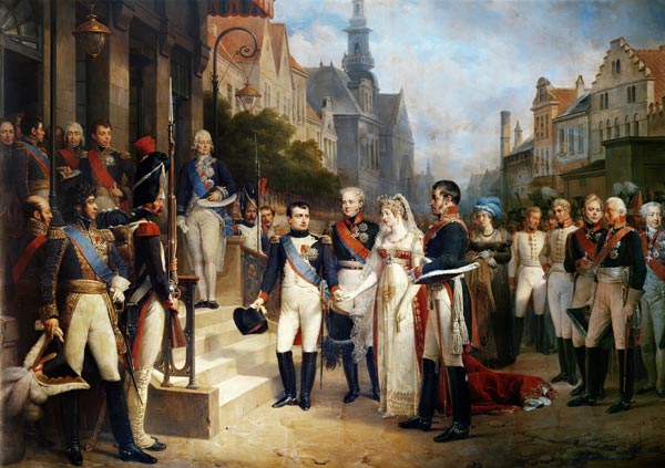 Napoleon Bonaparte (1769-1821) Receiving Queen Louisa of Prussia (1776-1810) at Tilsit, 6th July 180 de Nicolas Louis Francois Gosse