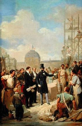 Study for Napoleon III (1808-73) Visiting the Works at the Louvre