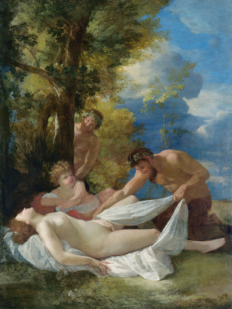 Nymph with Satyrs de Nicolas Poussin