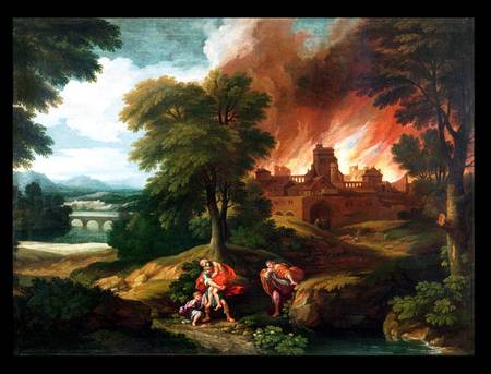 The Burning of Troy de Nicolas Poussin