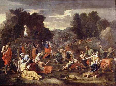 The Gathering of Manna de Nicolas Poussin