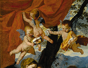 Grupo de ángeles (Detalle de la familia santa) de Nicolas Poussin