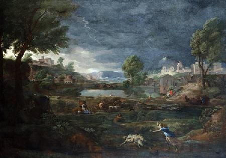 Landscape during a Thunderstorm with Pyramus and Thisbe