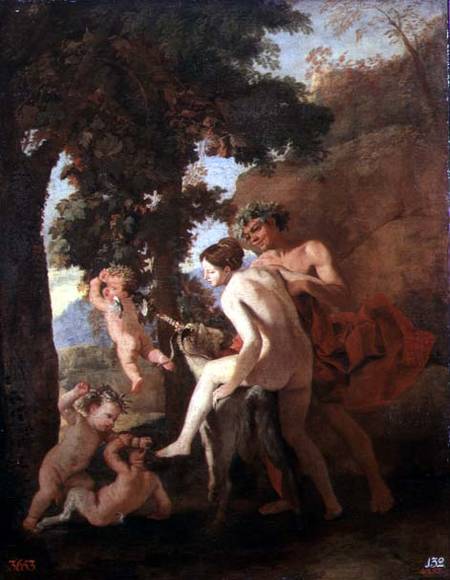 Venus, Faun and Putti de Nicolas Poussin