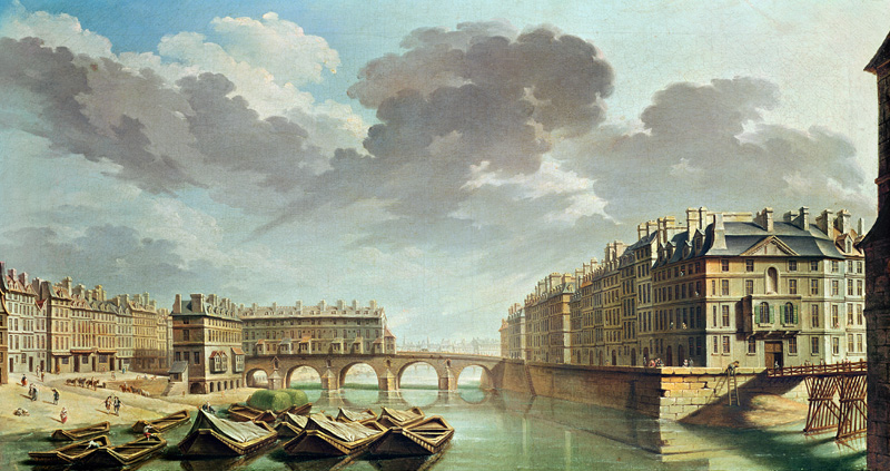 The Ile Saint-Louis and the Pont Marie in 1757 de Nicolas Raguenet