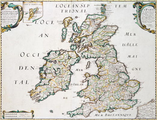 Map of Britain and Ireland, published Paris 1640 (engraving) de Nicolas Sanson D'Abbeville