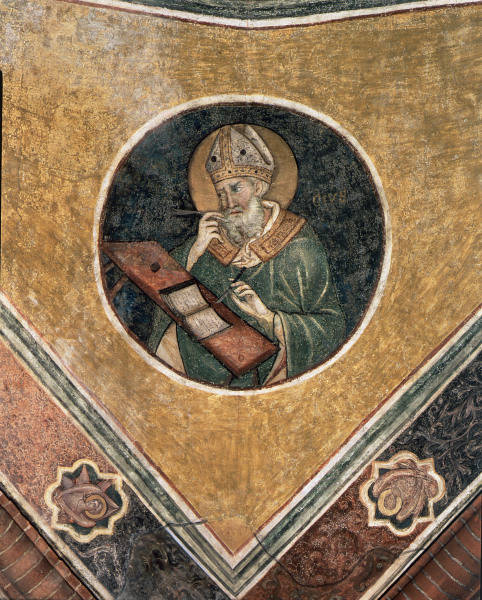 St.Augustine / Fresco by Semitecolo /C14 de Nicoletto Semitecolo