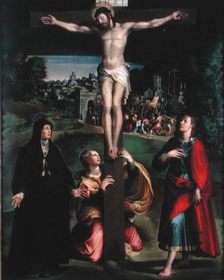 Crucifixion with the Virgin, Mary Magdalene and St. John the Evangelist de Nicolo dell' Abate