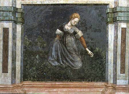 Woman collecting herbs in the country, after Giotto de Nicolo & Stefano da Ferrara Miretto