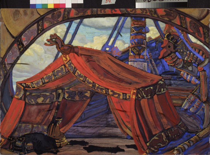 Stage design for the opera Tristan and Isolde by R. Wagner de Nikolai Konstantinow. Roerich
