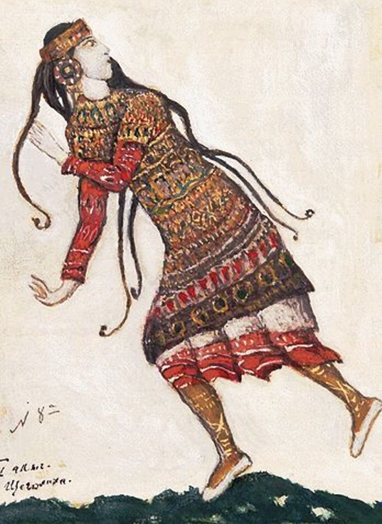 Ultrafashionable lady. Costume design for the ballet The Rite of Spring (Le Sacre du Printemps) by I de Nikolai Konstantinow. Roerich