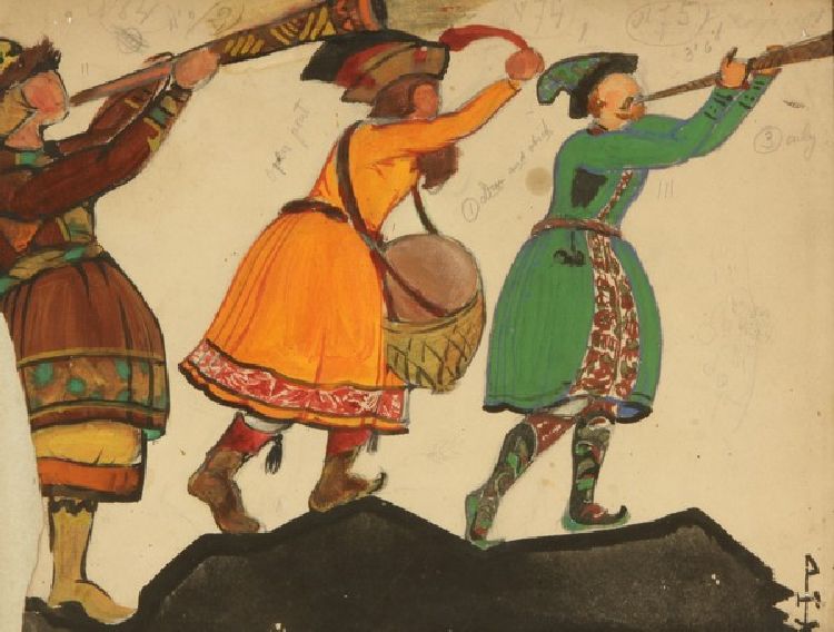 Kostümentwurf zur Oper Schneeflöckchen von N. Rimski-Korsakow de Nikolai Konstantinow. Roerich