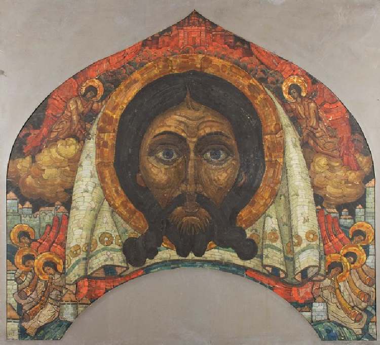 Studie der Wandmalerei in der Kirche des Heiligen Geistes in Talaschkino de Nikolai Konstantinow. Roerich