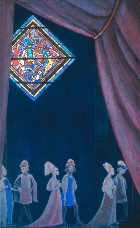 Tristan und Isolde Bühnenbildentwurf de Nikolai Konstantinow. Roerich