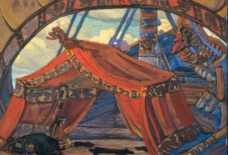 Tristan und Isolde Bühnenbildentwurf zum 1. Akt de Nikolai Konstantinow. Roerich