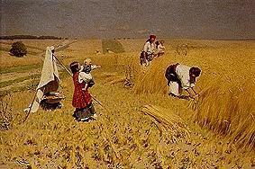 Grain harvest in the Ukraine de Nikolai Korniliewitsch Pimonenko