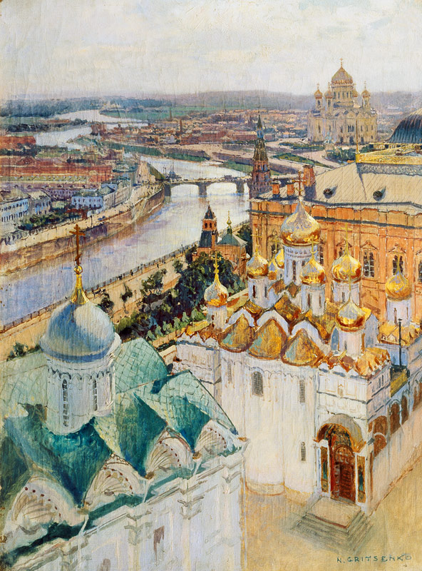View of Moscow from the Bell Tower of Ivan the Great de Nikolai Nikolaevich Gritsenko